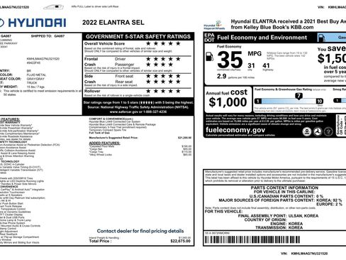 Used 2022 Hyundai Elantra SEL image 5