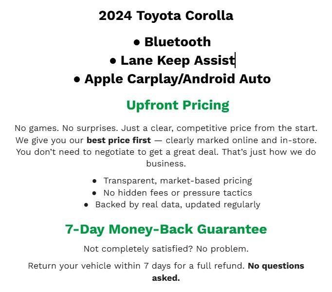 Used 2024 Toyota Corolla LE FWD image 2