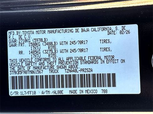 New 2026 Toyota Tacoma SR5 image 25