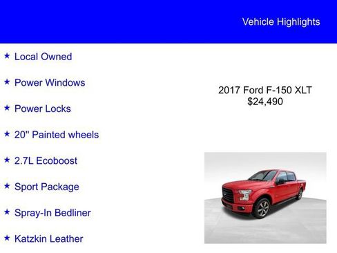 Certified 2017 Ford F150 XLT w/ Equipment Group 301A Mid AWD/4WD image 2