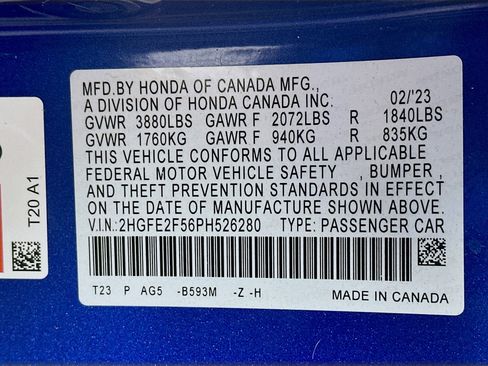 Certified 2023 Honda Civic Sport image 30