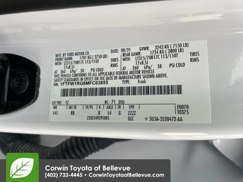 Used 2021 Ford F150 Raptor w/ Equipment Group 801A High AWD/4WD image 29