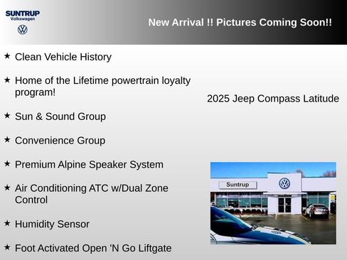 Used 2025 Jeep Compass Latitude w/ Sun & Sound Group image 3