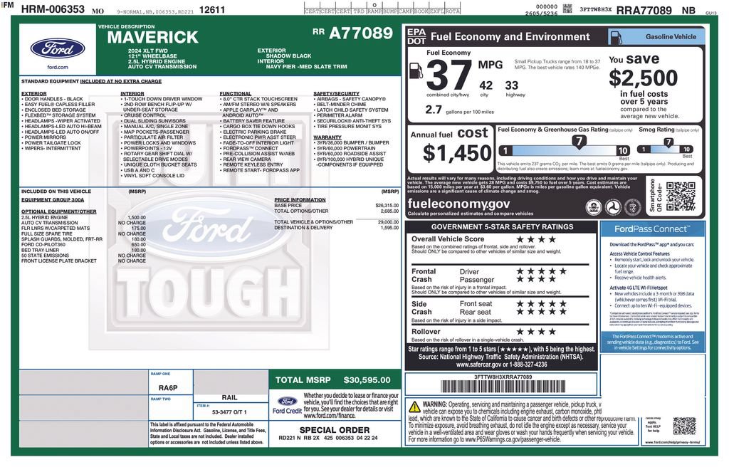Used 2024 Ford Maverick XLT FWD image 46