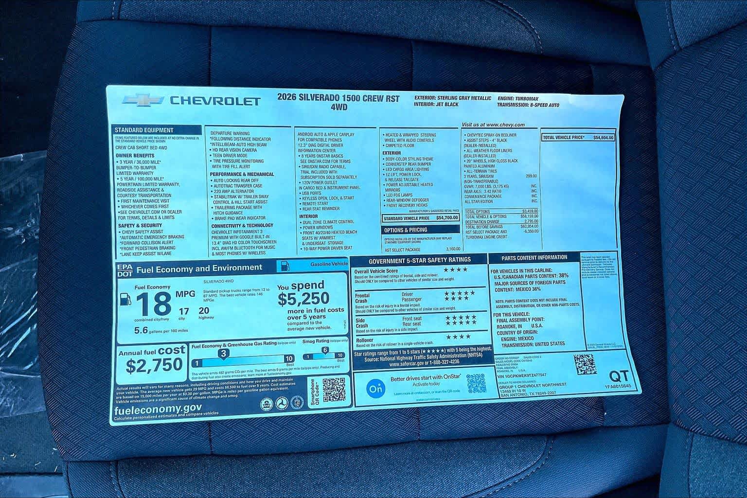 New 2026 Chevrolet Silverado 1500 RST w/ RST Select Package AWD/4WD image 18