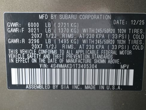 Certified 2026 Subaru Ascent Touring w/ Popular Package #1 AWD/4WD image 37
