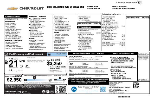New 2026 Chevrolet Colorado LT w/ LT Convenience Package RWD image 3