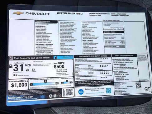 New 2026 Chevrolet TrailBlazer LT image 20