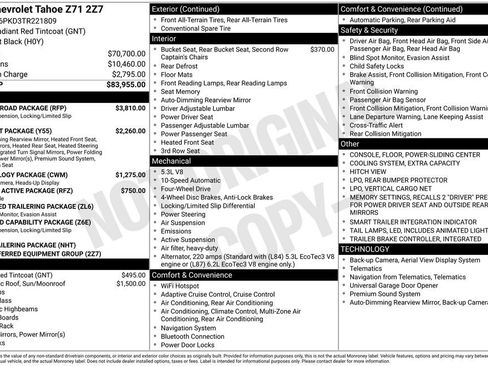 Used 2026 Chevrolet Tahoe Z71 w/ Z71 Off-Road Package AWD/4WD image 33