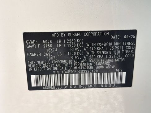 Used 2025 Subaru Outback Touring XT AWD/4WD image 39