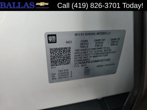Certified 2021 Chevrolet Tahoe Z71 w/ Z71 Off-Road Package AWD/4WD image 7