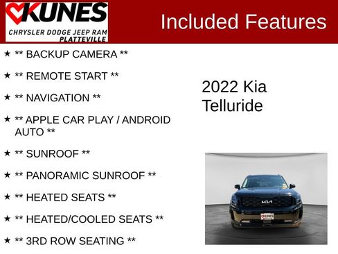 Used 2022 Kia Telluride SX w/ SX Prestige Package AWD/4WD image 2