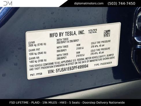 Used 2023 Tesla Model S Plaid AWD/4WD image 46