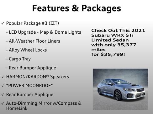 Used 2021 Subaru WRX STI Limited w/ Popular Package #3 (IZT) image 12