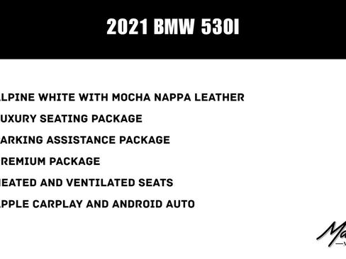 Used 2021 BMW 530i w/ Premium Package RWD image 2