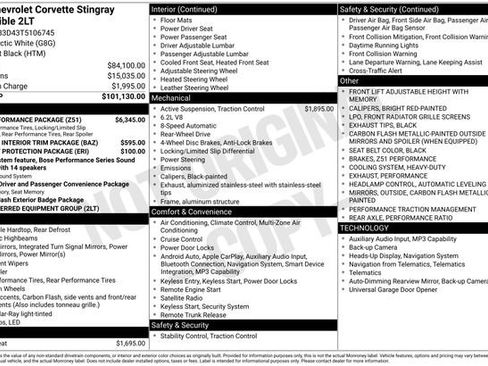 New 2026 Chevrolet Corvette Stingray Preferred Conv w/ Z51 Performance Package image 2