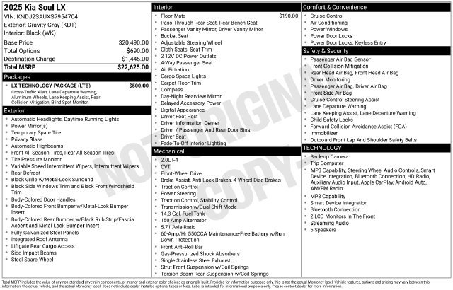 Used 2025 Kia Soul LX w/ LX Technology Package FWD image 20