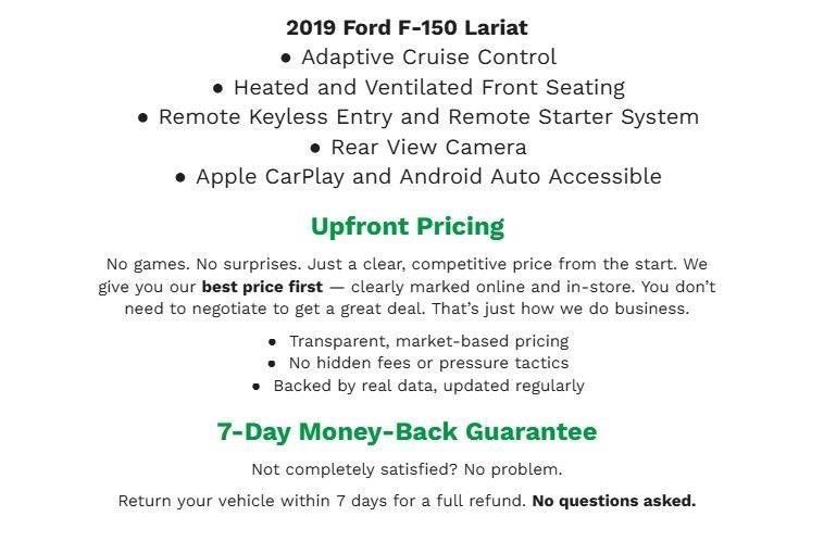 Used 2019 Ford F150 Lariat w/ Equipment Group 502A Luxury AWD/4WD image 26