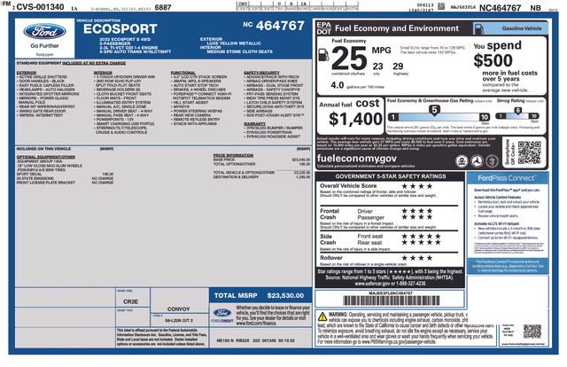 Used 2022 Ford EcoSport S AWD/4WD image 2