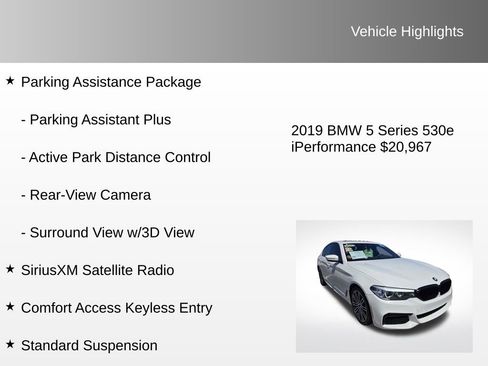 Used 2019 BMW 530e w/ M Sport Package image 20