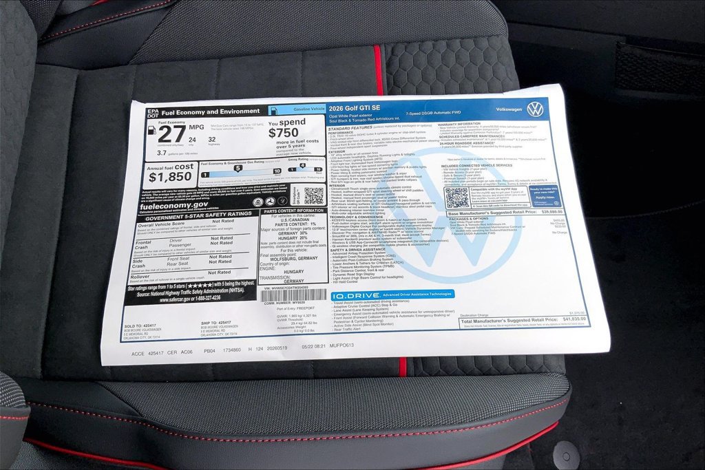New 2026 Volkswagen GTI SE FWD image 14