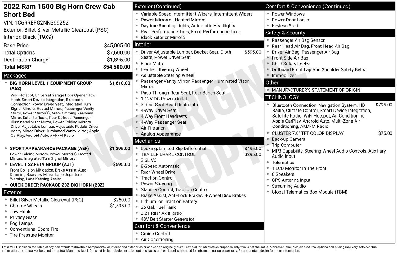 Used 2022 RAM 1500 Big Horn RWD image 5