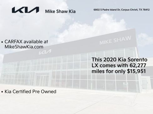 Certified 2020 Kia Sorento LX w/ LX I4 Convenience Package image 2