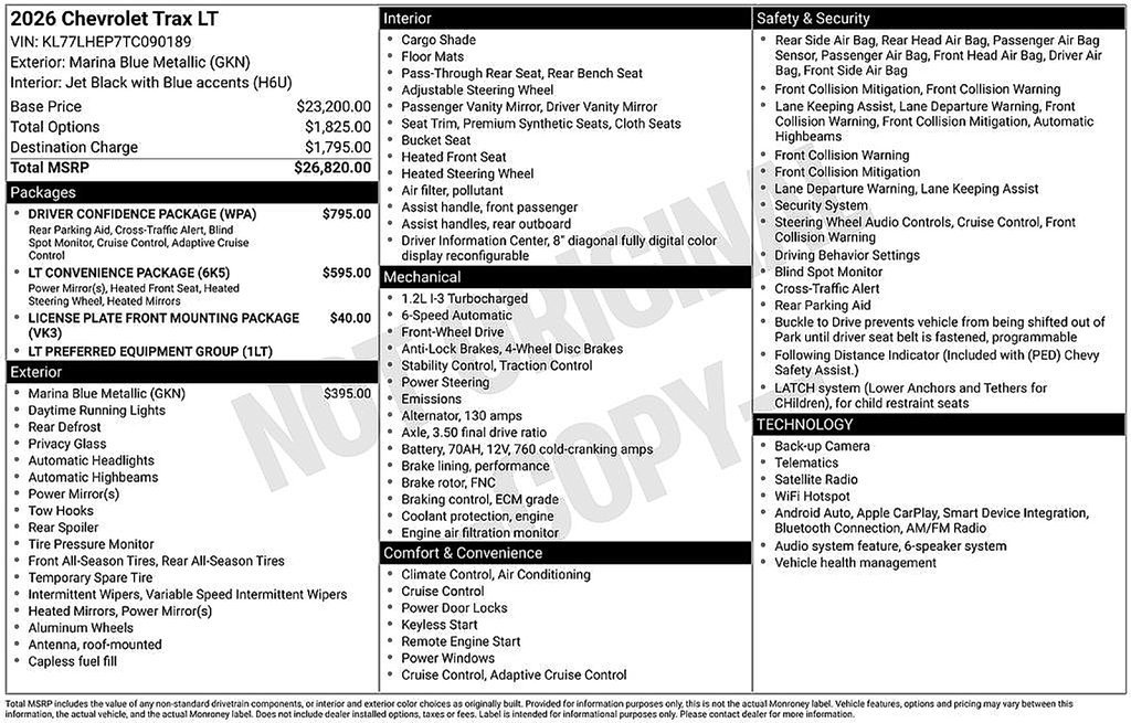 Used 2026 Chevrolet Trax LT w/ Driver Confidence Package FWD image 35