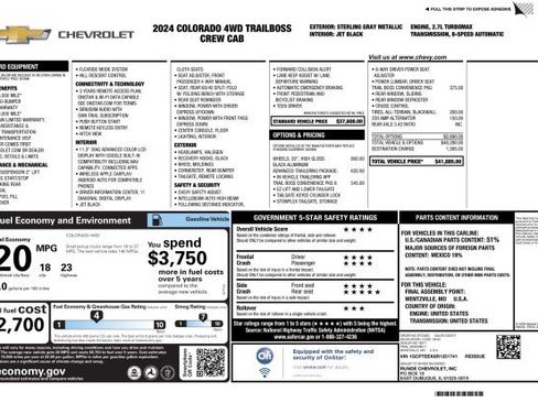 Used 2024 Chevrolet Colorado Trail Boss w/ Advanced Trailering Package AWD/4WD image 3