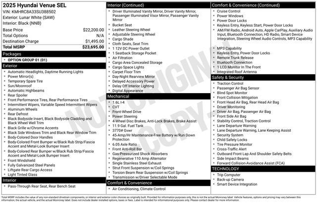 Used 2025 Hyundai Venue SEL FWD image 38