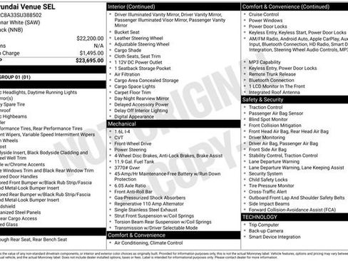 Used 2025 Hyundai Venue SEL FWD image 38