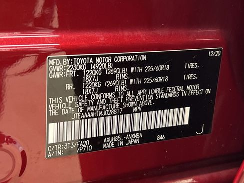 Used 2021 Toyota Venza LE w/ Carpet Mat Package (TMS) image 28