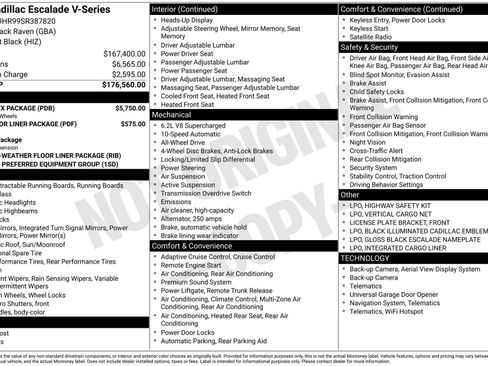 Certified 2025 Cadillac Escalade V w/ LPO, ONYX Package image 45
