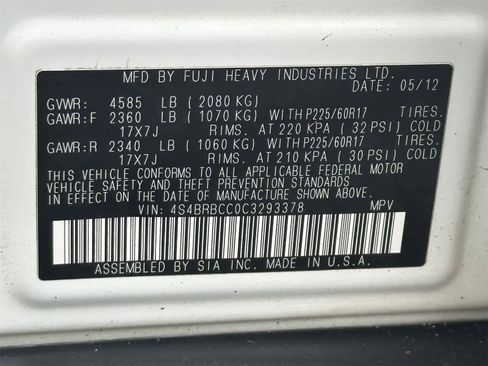 Used 2012 Subaru Outback 2.5i Premium w/ All-Weather Pkg image 25