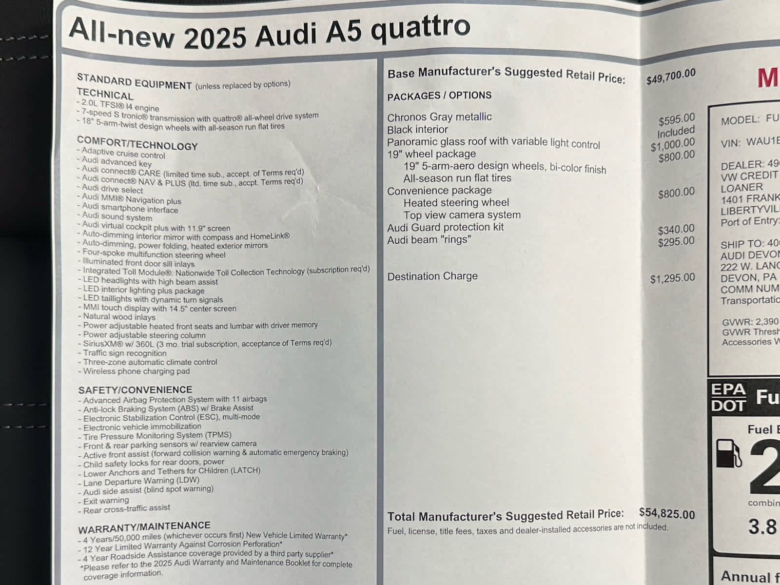 Used 2025 Audi A5 2.0T Premium w/ Convenience Package AWD/4WD image 42