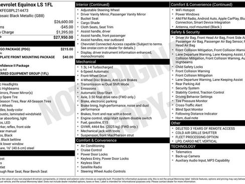 Used 2023 Chevrolet Equinox LS w/ LPO, Cargo Package FWD image 2