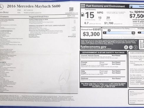 Used 2016 Mercedes-Benz Maybach S 600 image 7