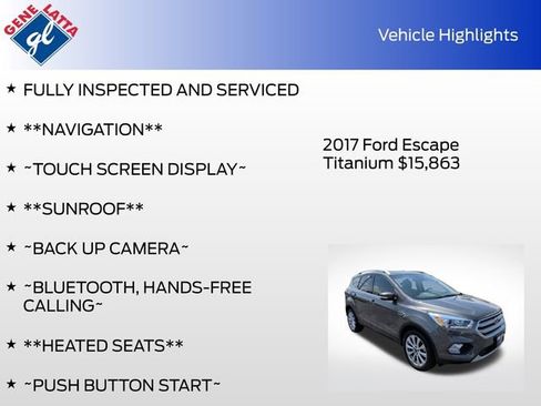 Certified 2017 Ford Escape Titanium w/ Equipment Group 301A FWD image 35