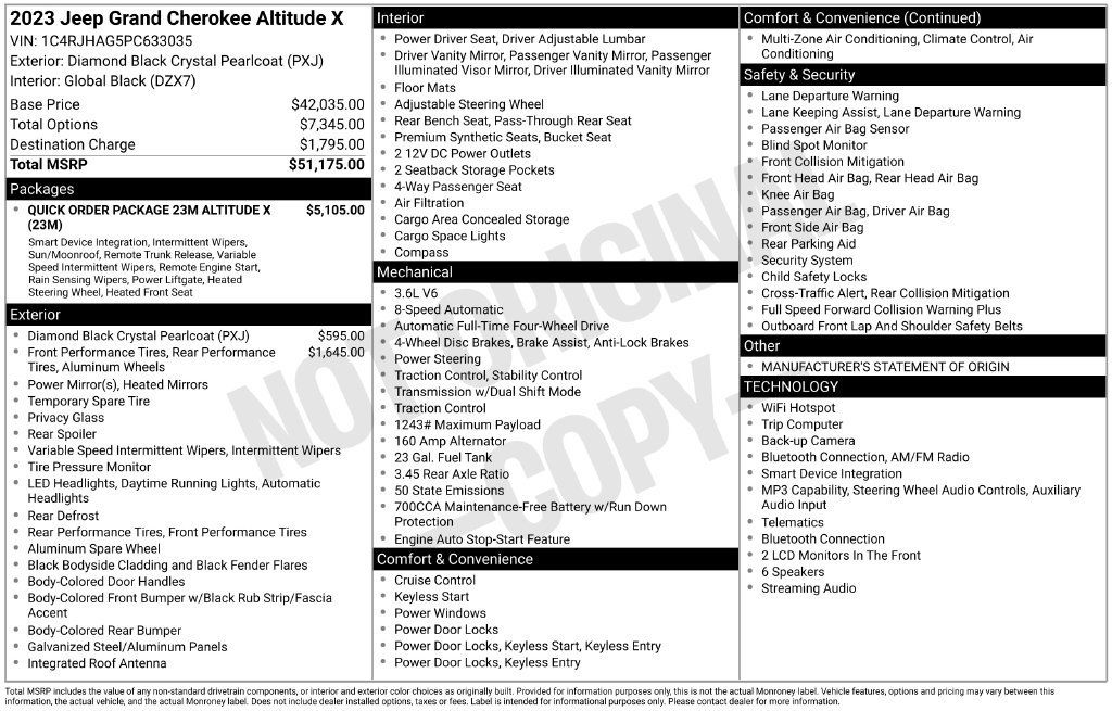 Certified 2023 Jeep Grand Cherokee Altitude AWD/4WD image 37