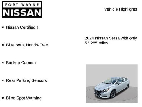 Certified 2024 Nissan Versa SV FWD image 7