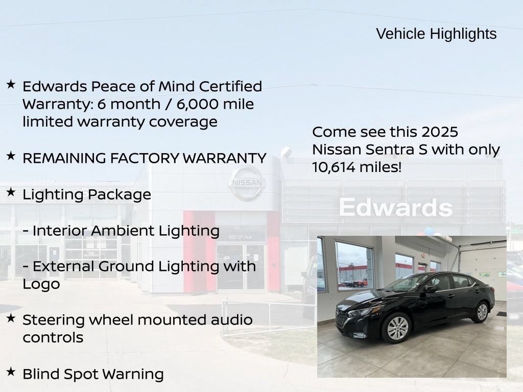 Used 2025 Nissan Sentra S w/ Lighting Package FWD image 11