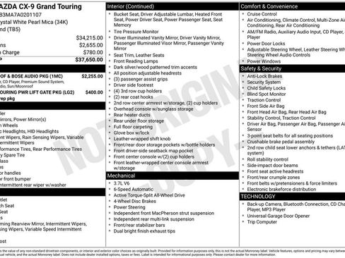 Used 2010 MAZDA CX-9 Grand Touring w/ Moonroof & Bose Audio Pkg image 28