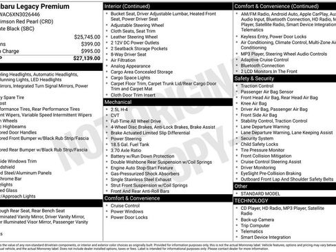 Certified 2022 Subaru Legacy Premium image 8