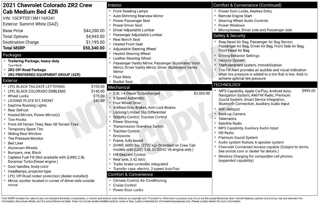 Used 2021 Chevrolet Colorado ZR2 AWD/4WD image 3