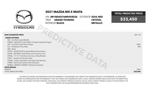Used 2021 MAZDA MX-5 Miata Grand Touring RWD image 2