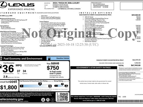 Used 2024 Lexus RX 350 w/ Convenience Package AWD/4WD image 57