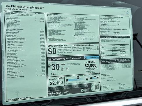 Certified 2026 BMW 530i xDrive w/ Premium Package AWD/4WD image 26