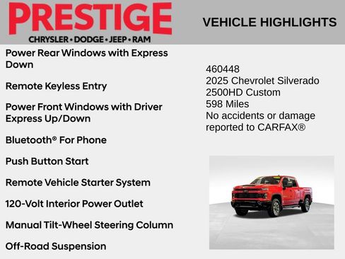 Used 2025 Chevrolet Silverado 2500 Custom w/ Custom Value Package AWD/4WD image 4