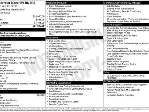 Used 2025 Chevrolet Blazer EV RS image 1