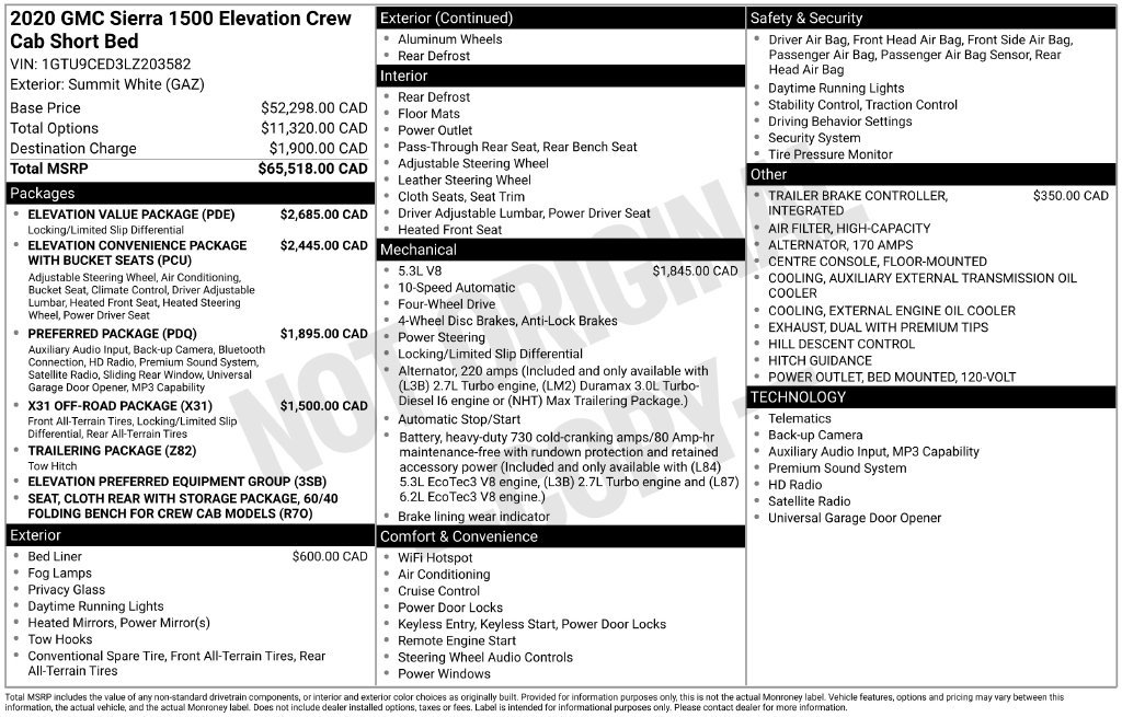 Certified 2020 GMC Sierra 1500 Elevation w/ Elevation Value Package AWD/4WD image 11